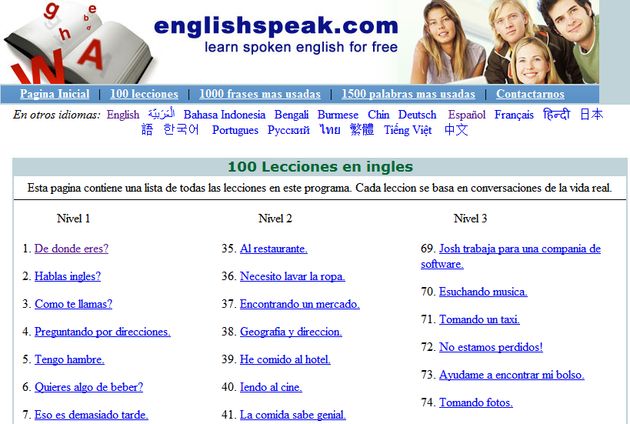 Englishspeak Englishspeak, completo curso gratuito para iniciarse en el aprendizaje de inglés