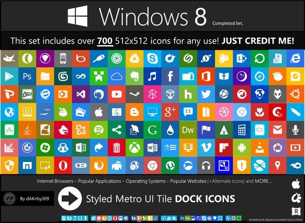 Metro UI Icon Set Metro UI Icon Set, más de 700 iconos gratis con estilo Modern UI
