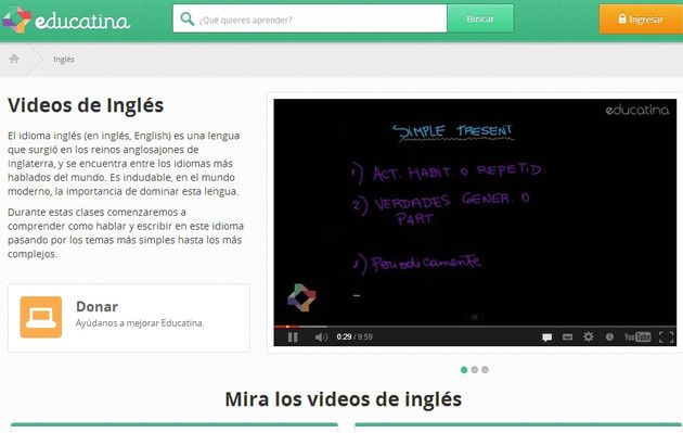Videos de ingles Amplia colección de vídeos para aprender inglés en Educatina