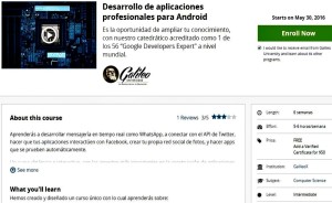 Curso de Desarrollo de apps profesionales para Android Curso de Desarrollo de apps profesionales para Android Curso gratuito de Desarrollo de apps profesionales para Android