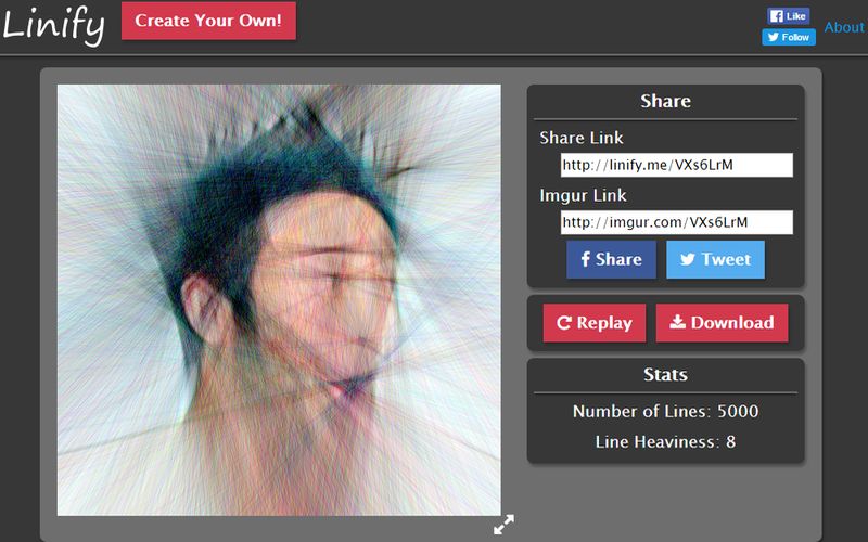 Ejemplo de composición con Linify Ejemplo de composición con Linify Linify: transforma cualquier foto en una obra de arte