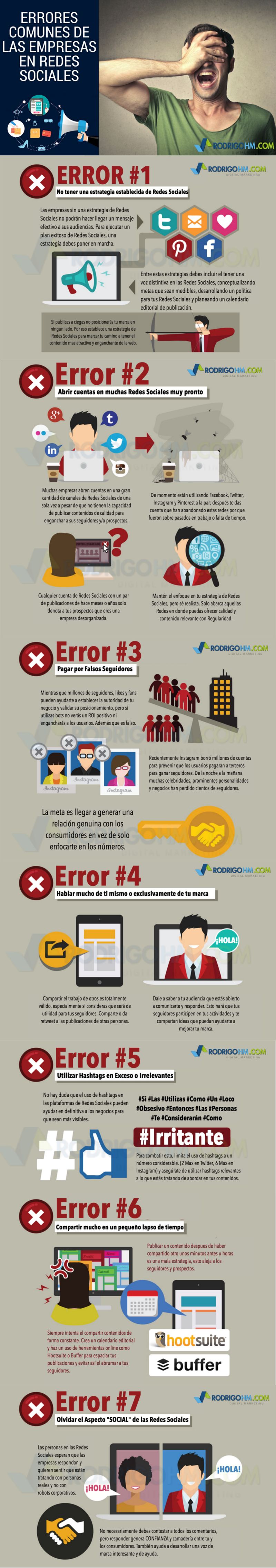 Errores habituales de Empresas en Redes Sociales - Infografía Errores habituales de Empresas en Redes Sociales Infografía 7 Errores habituales de Empresas en Redes Sociales