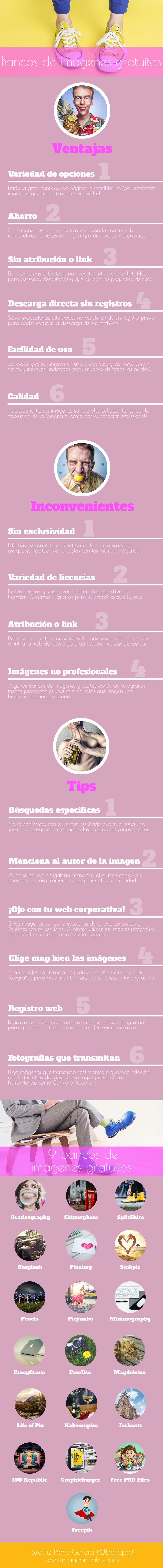 Bancos de Imágenes gratis - Infografía Bancos de Imágenes gratis Infografía 19 bancos de imágenes gratis, sus ventajas e inconvenientes