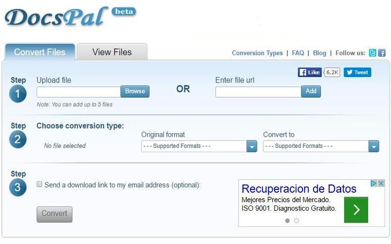 DocsPal: potente conversor de archivos multiformato