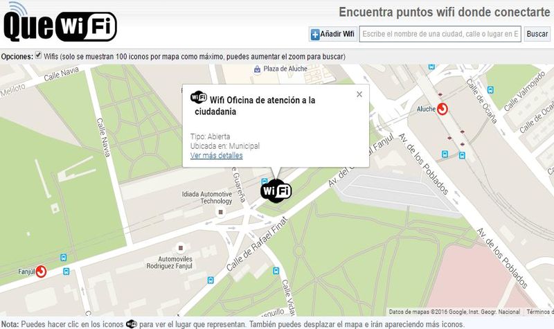 QueWiFi: buscando puntos de acceso WiFi gratuitos