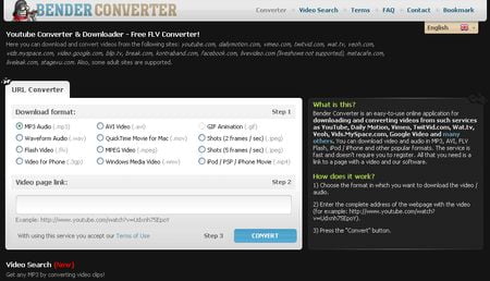 Bender Converter, Descarga videos online y conviertelos al formato que te interese