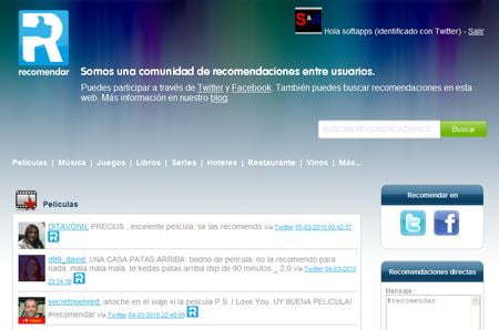 Recomendar.com, Comunidad de recomendaciones entre usuarios