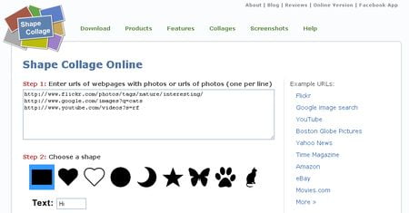 Shape Collage, Crea online bonitos Collages con tus fotografias