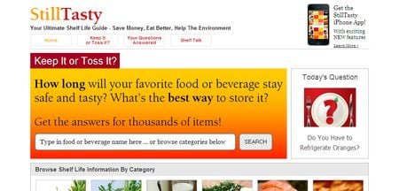 StillTasty, Web informativa sobre caducidad de alimentos