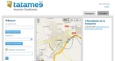 Tatamee, anuncios clasificados geolocalizados en Google Maps