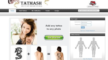 TatMash, Probador virtual de tatuajes