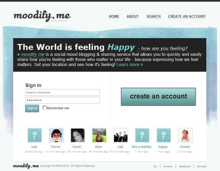 Moodify.me, Microblogging para compartir tu estado de animo