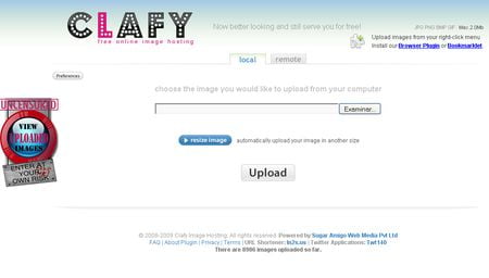 Clafy, Servicio gratuito para alojar y compartir imagenes