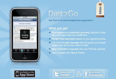 Diet2Go, App gratuita para iPhone para controlar tu dieta