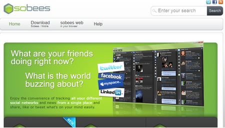 sobees, gestiona tus cuentas de Twitter, Facebook, MySpace, Linkedin