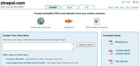 zinepal, Crea un ebook o magazine con tu blog o web
