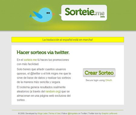 Sorteie.me, Realiza sorteos entre tus seguidores de Twitter