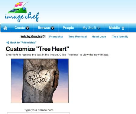 Tree Heart, Dibuja un corazon en un arbol virtual