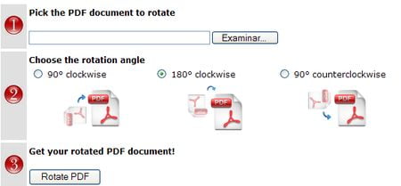 Rotate PDF, Aplicacion online y gratuita para girar archivos PDF