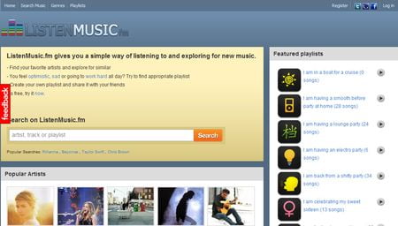 ListenMusicFM: Escucha musica online, crea tus playlist y busca tus cantantes favoritos