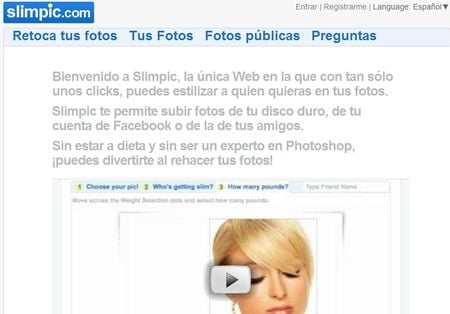 Slimpic, Hazte mas delgado en tus fotos con unos clics