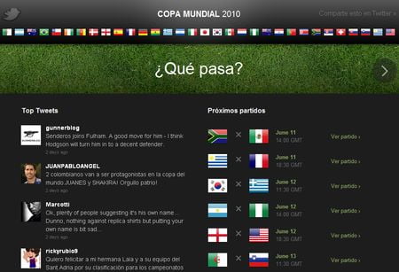 Twitter Copa Mundial 2010, Sigue el Mundial de Sudafrica en Twitter