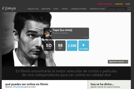 Filmin, Ver online cortos y estrenos de cine independiente