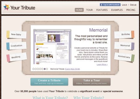 Your Tribute, Aplicacion online para homenajear a amigos y familiares