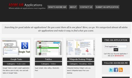 AdobeAir.me, Directorio de aplicaciones Adobe Air