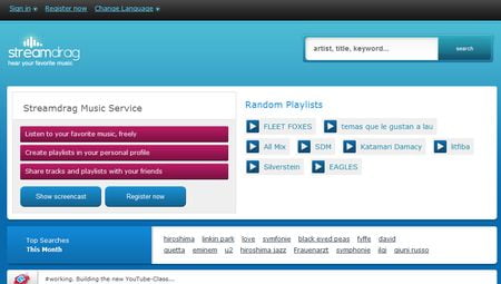 StreamDrag, Escucha online la musica que quieras