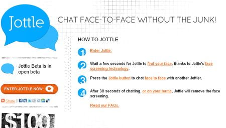Jottle, Un Chatroulette con detector de caras