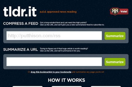 TLDR.it, Servicio web que te resume artículos, post, noticias ...