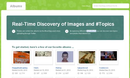Hashalbum, Imagenes de Twitter en tiempo real