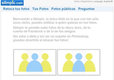 Slimpic, Retoca tus fotos online para mostrarte mas delgado