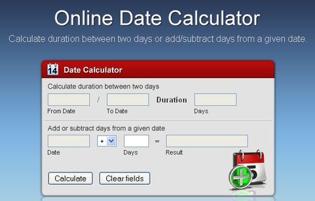 Date Calculator, App online para calcular dias entre dos fechas