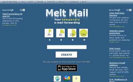 Melt Mail, Correo electronico temporal