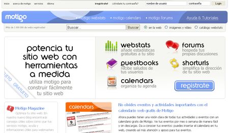 Motigo, Recursos gratuitos para webmasters