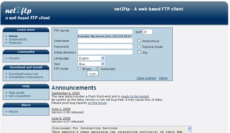Net2ftp, Un cliente FTP online y completo