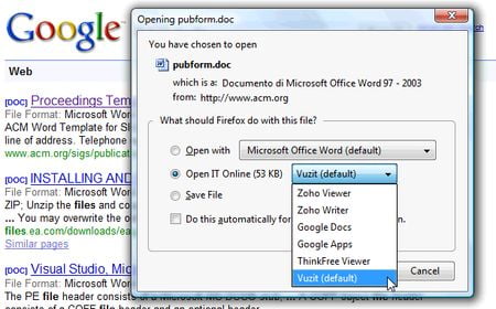 Open IT Online, Addon para abrir documentos desde Firefox