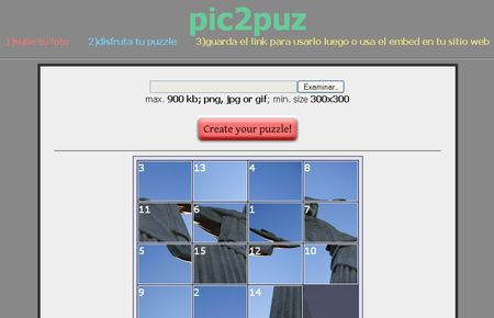 Pic2puz, Crea puzzles online y compartelos