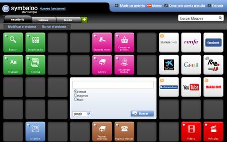 Symbaloo - Pagina de inicio con favoritos, noticias y feeds