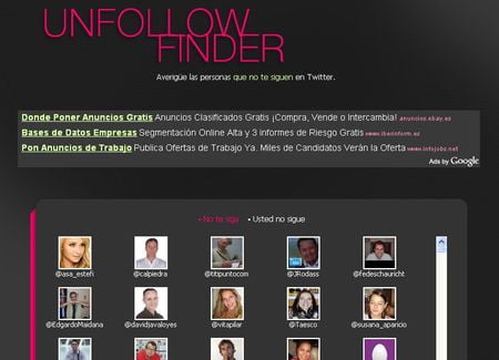 Unfollow Finder, Averigua a quien sigues y no te sigue en Twitter