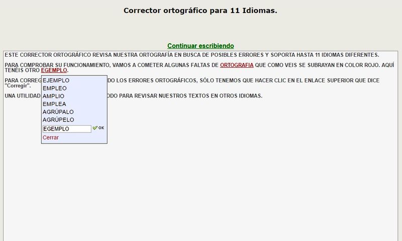 Corrector Ortográfico, gratuito y online, para 11 idiomas