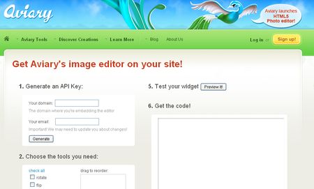 Aviary HTML5, Crea un editor de imagenes online para tu web