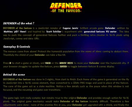 DEFENDER of the Favicon, Juega online en un favicon