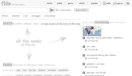 fliis, miles de videoclips musicales de MTV, Youtube y LastFm