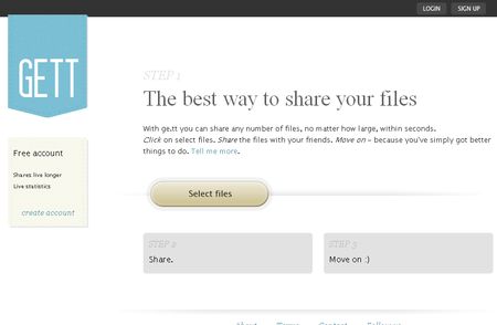 Ge.tt: Comparte archivos en internet rapido y sin registro
