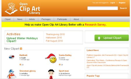 OpenClipArt, Descarga gratuita de miles de ClipArts