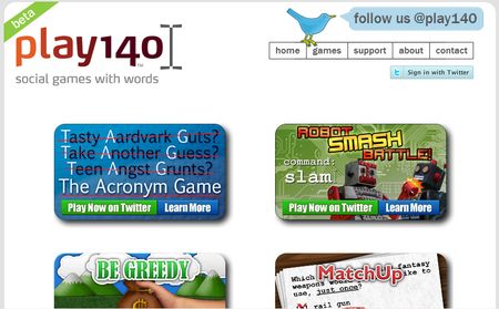 play140, Web de juegos para Twitter