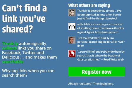 Trunk.ly: Un buscador para los enlaces que compartes en Redes Sociales